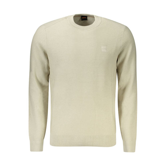 Hugo Boss Beige Cotton Men Sweater