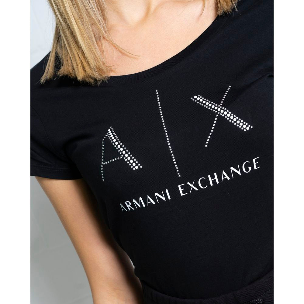 Armani Exchange Black Cotton Tops & T-Shirt - ACCEXO