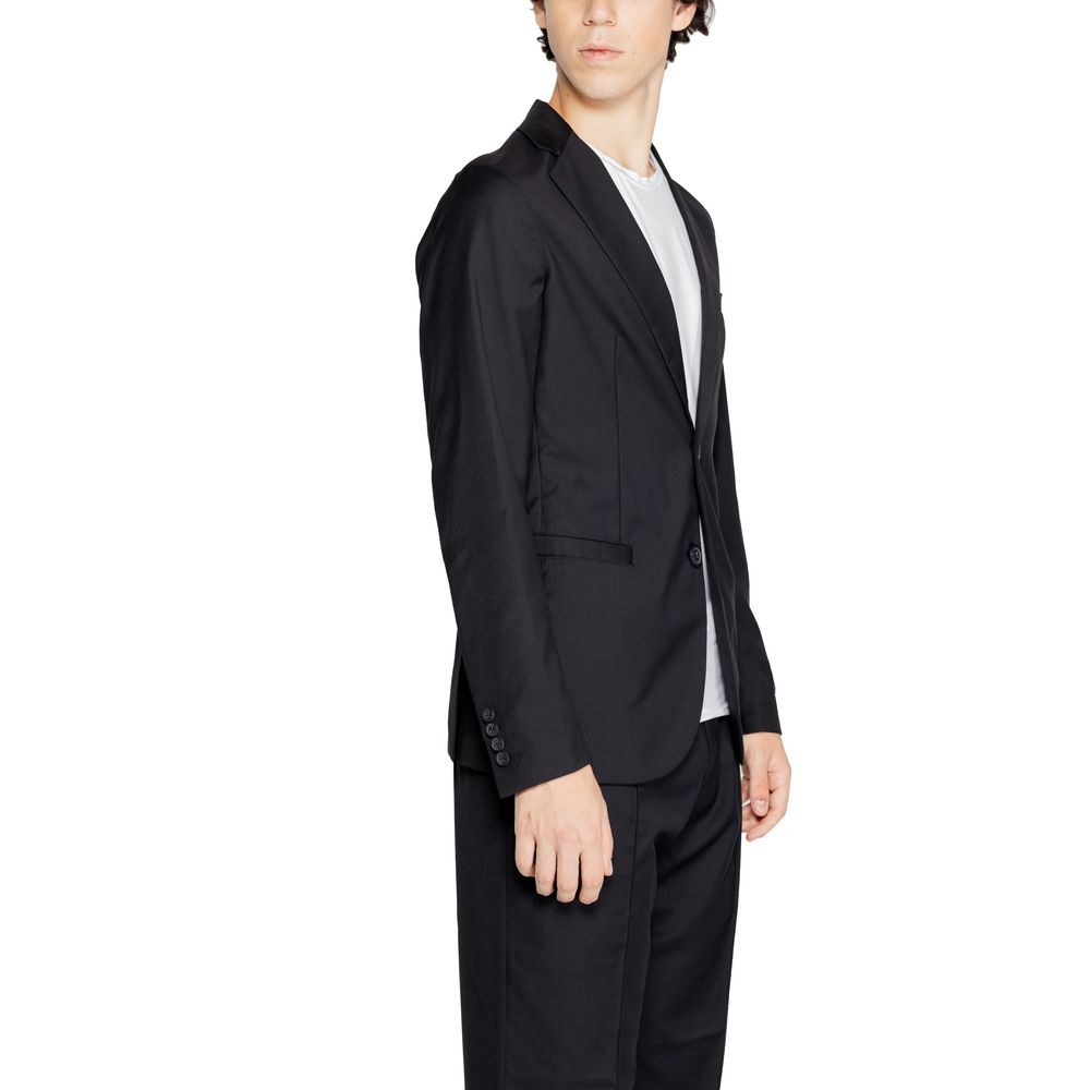 Armani Exchange Black Polyester Blazer - ACCEXO