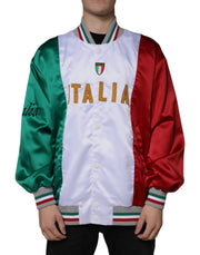 Dolce & Gabbana Multicolor Italia Button Down Bomber Jacket - ACCEXO
