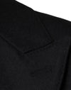 Dolce & Gabbana Black Wool Double Breasted Men Coat Jacket