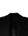 Dolce & Gabbana Black Wool Double Breasted Men Coat Jacket