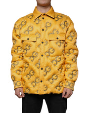 Dolce & Gabbana Yellow Logo Padded Buttoned Blouson Jacket - ACCEXO
