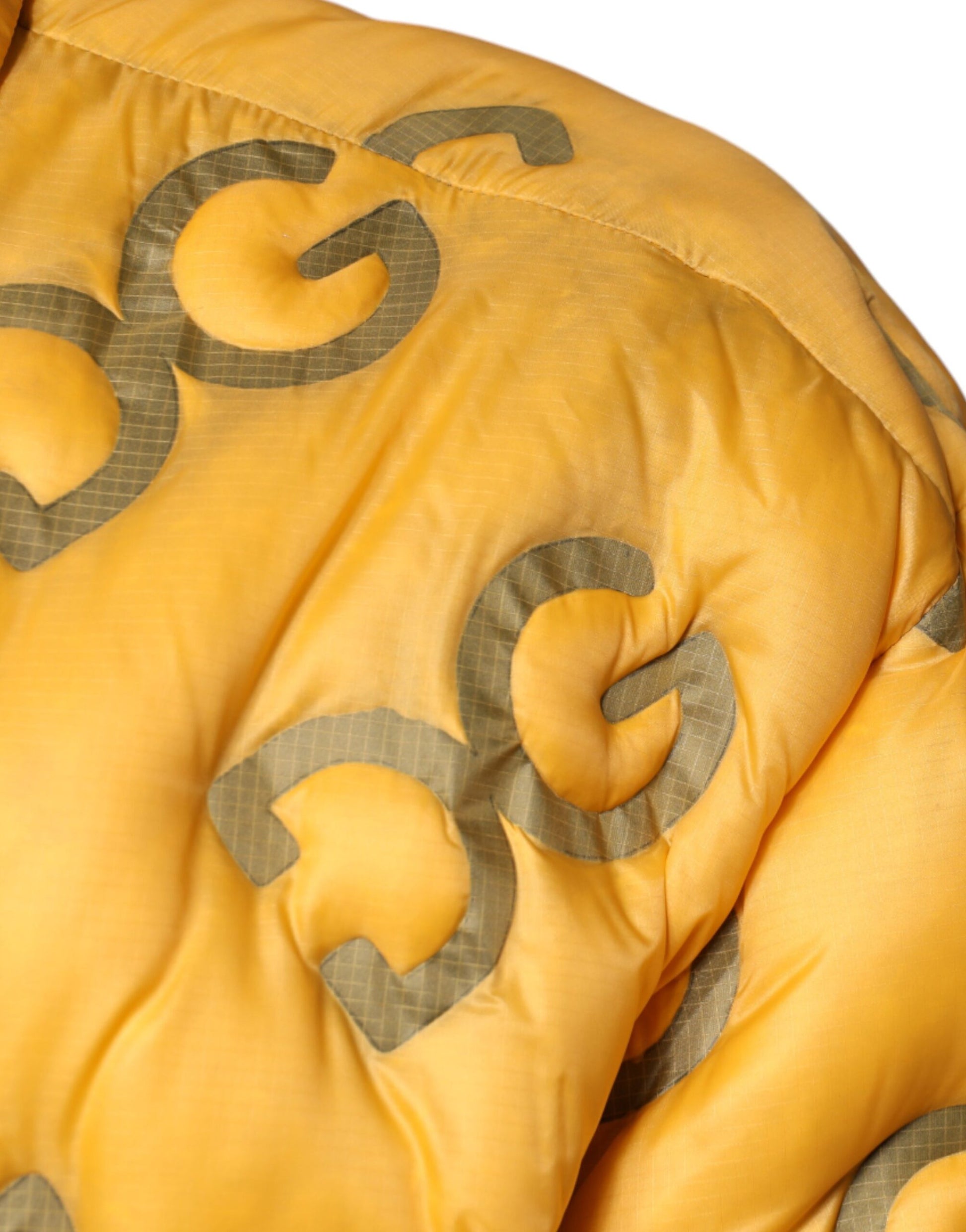 Dolce & Gabbana Yellow Logo Padded Buttoned Blouson Jacket - ACCEXO