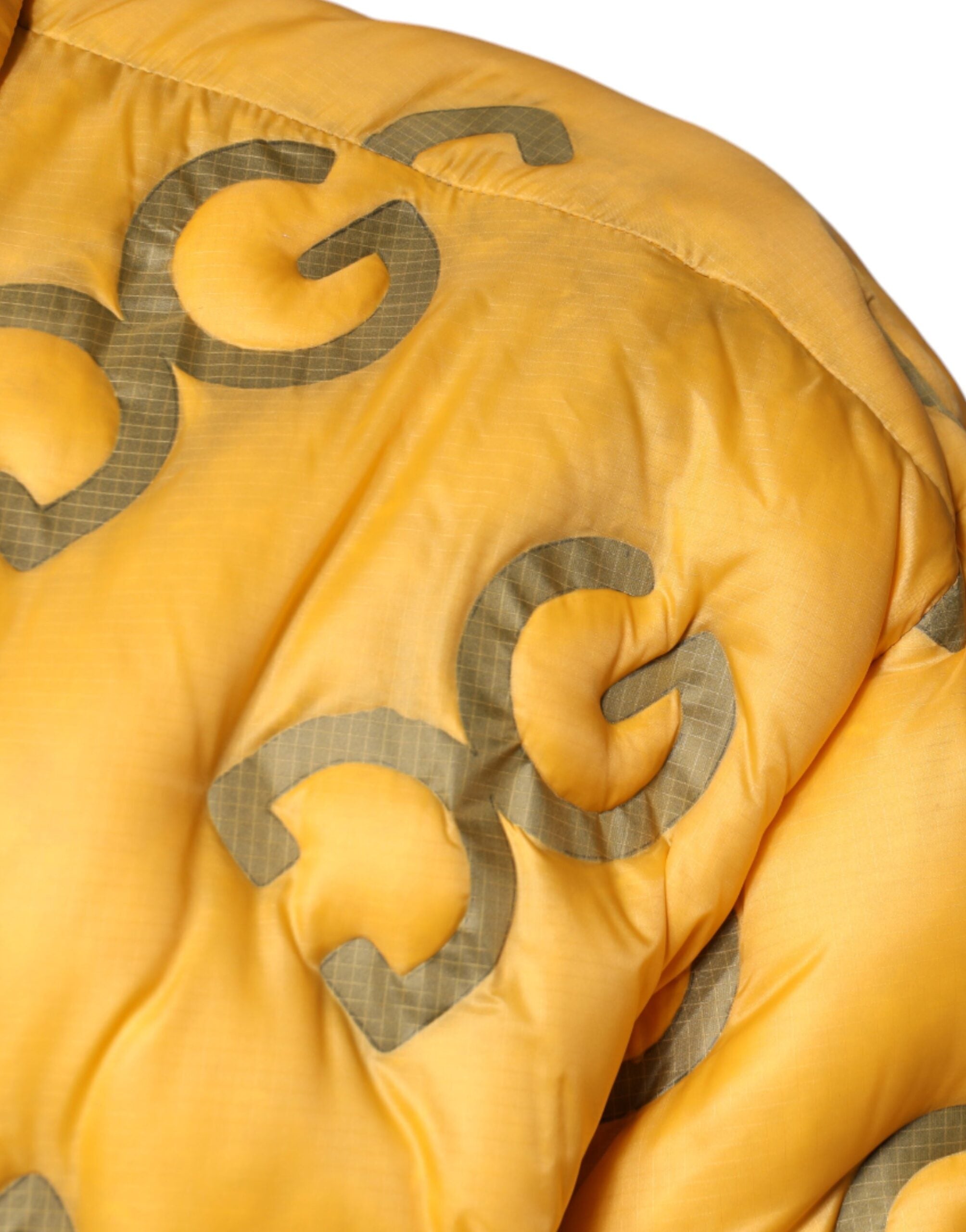 Dolce & Gabbana Yellow Logo Padded Buttoned Blouson Jacket - ACCEXO