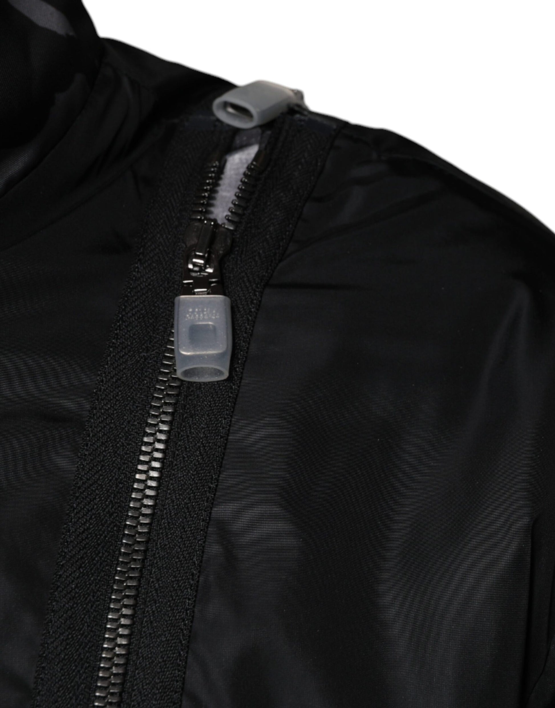 Dolce & Gabbana Black Nylon Full Zip Men Bomber Jacket - ACCEXO
