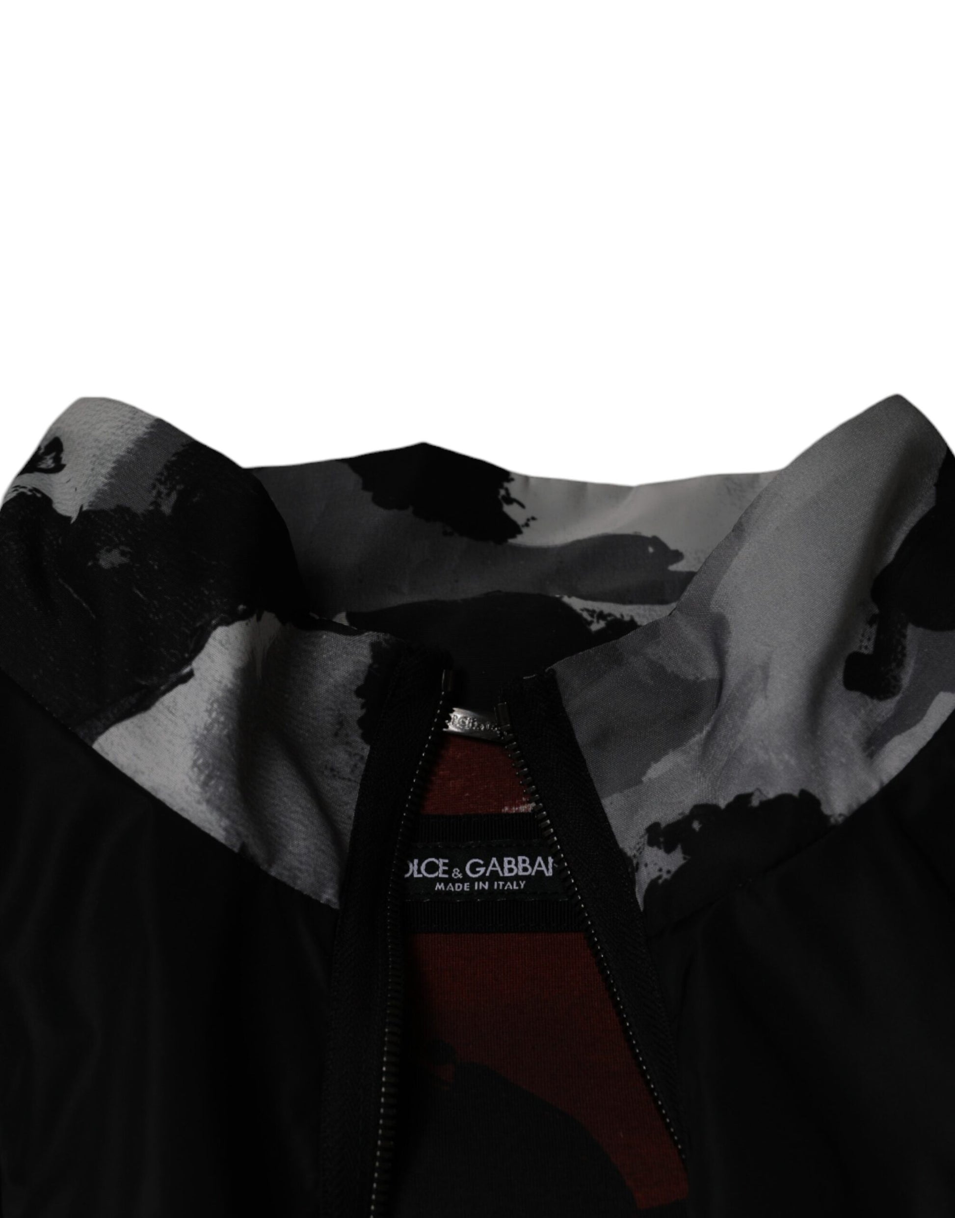 Dolce & Gabbana Black Nylon Full Zip Men Bomber Jacket - ACCEXO