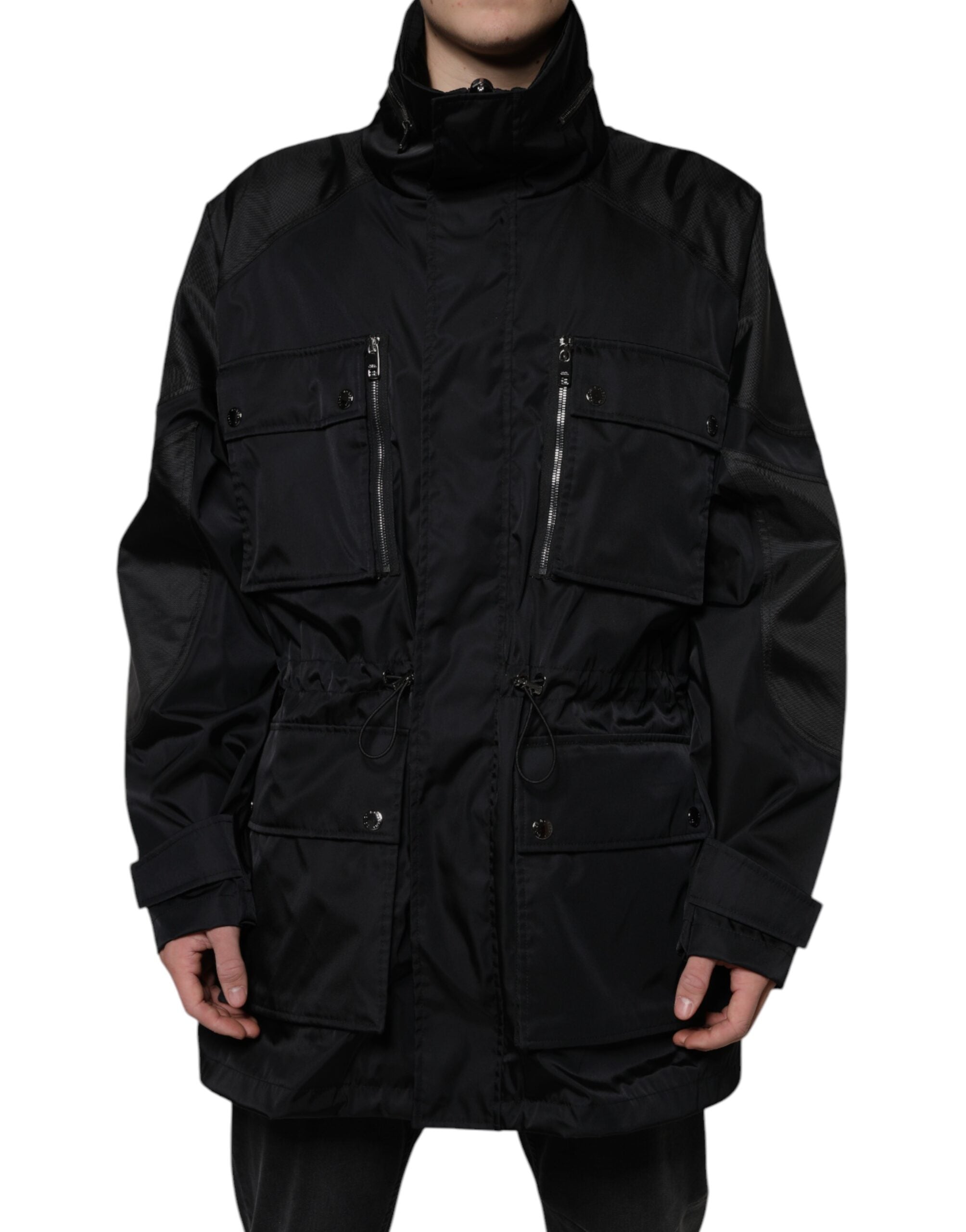 Dolce & Gabbana Black Nylon Winter Men Parka Coat Jacket - ACCEXO