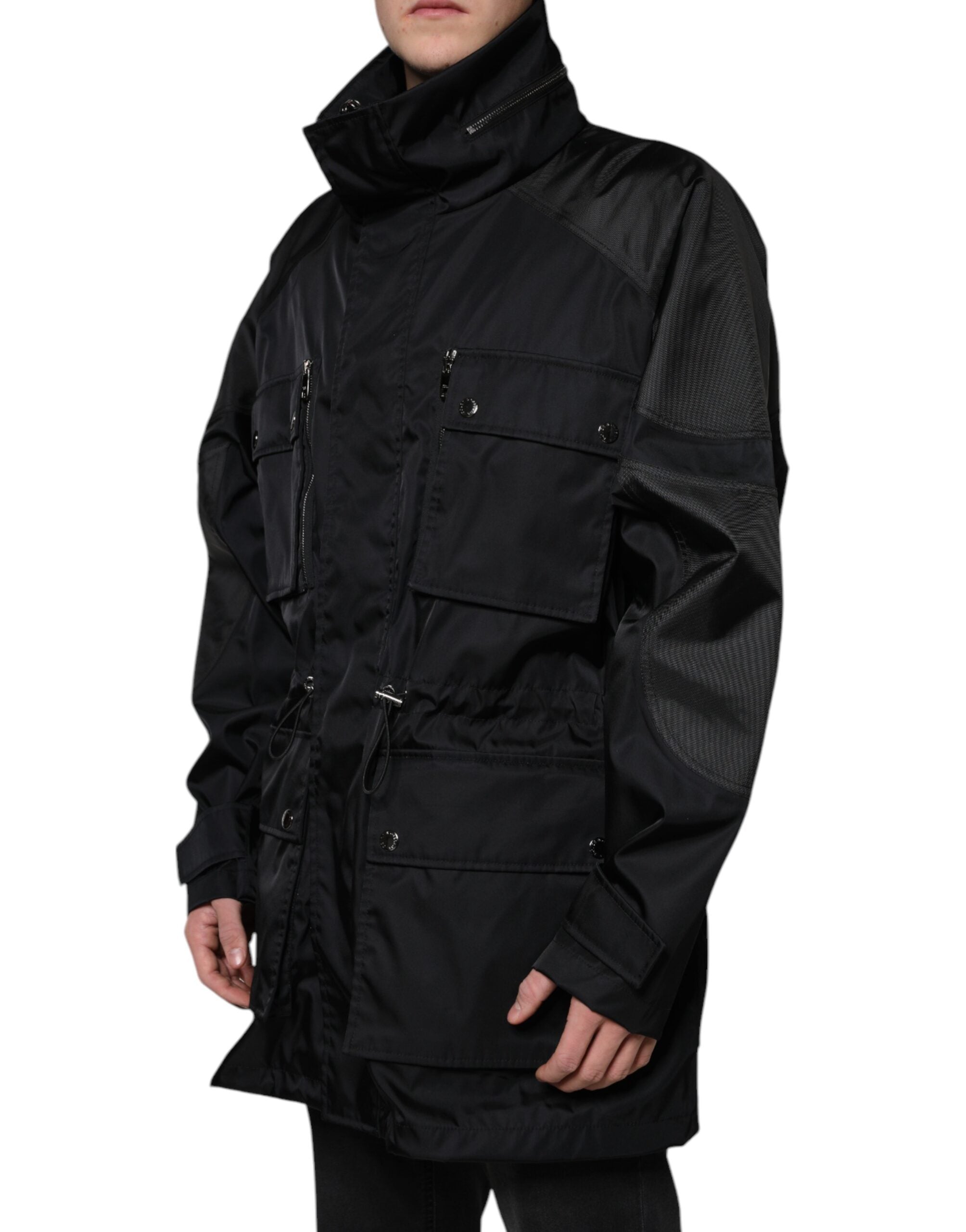 Dolce & Gabbana Black Nylon Winter Men Parka Coat Jacket - ACCEXO