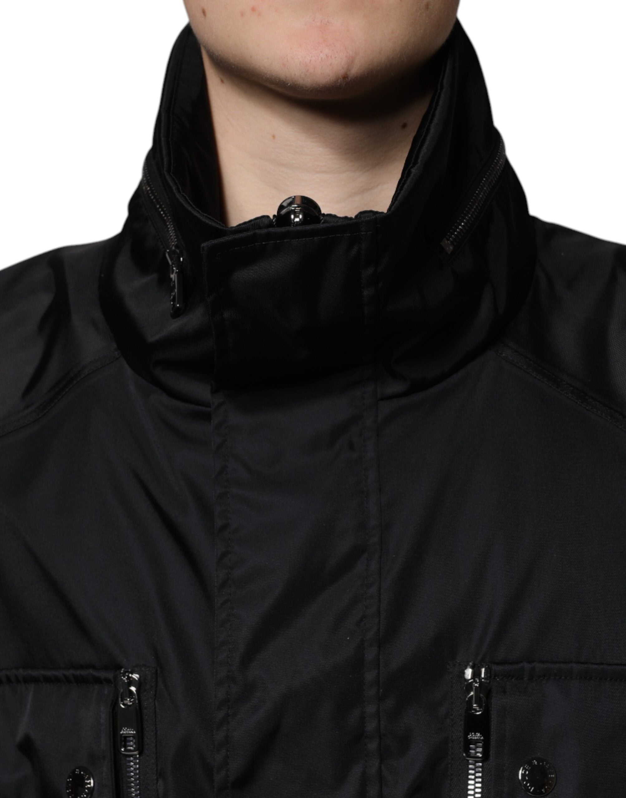 Dolce & Gabbana Black Nylon Winter Men Parka Coat Jacket - ACCEXO