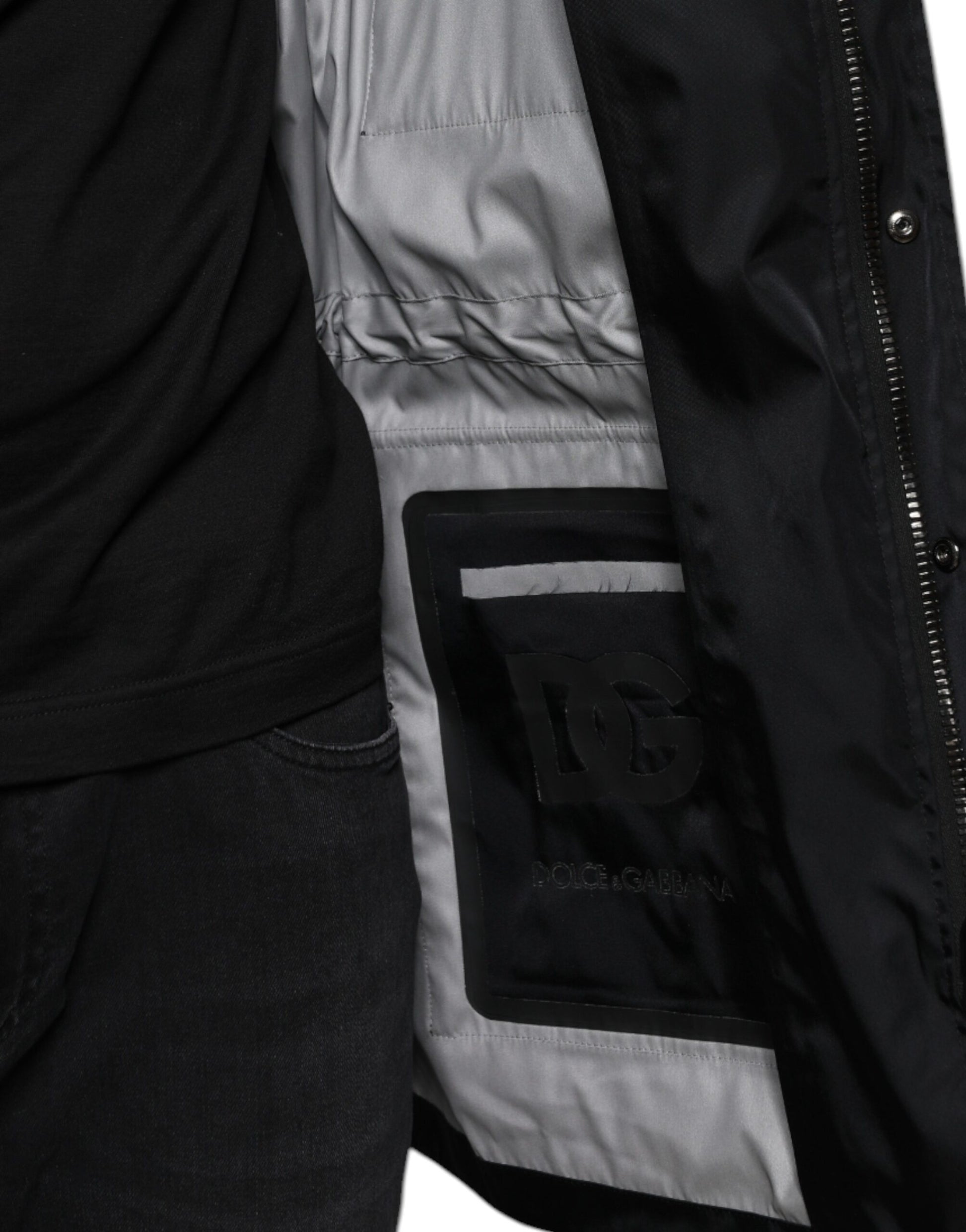 Dolce & Gabbana Black Nylon Winter Men Parka Coat Jacket - ACCEXO