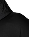 Dolce & Gabbana Black Viscose Full Zip Hooded Bomber Jacket