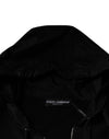 Dolce & Gabbana Black Viscose Full Zip Hooded Bomber Jacket