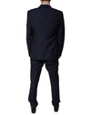 Dolce & Gabbana Dark Blue Wool 3 Piece Slim Fit Formal Suit