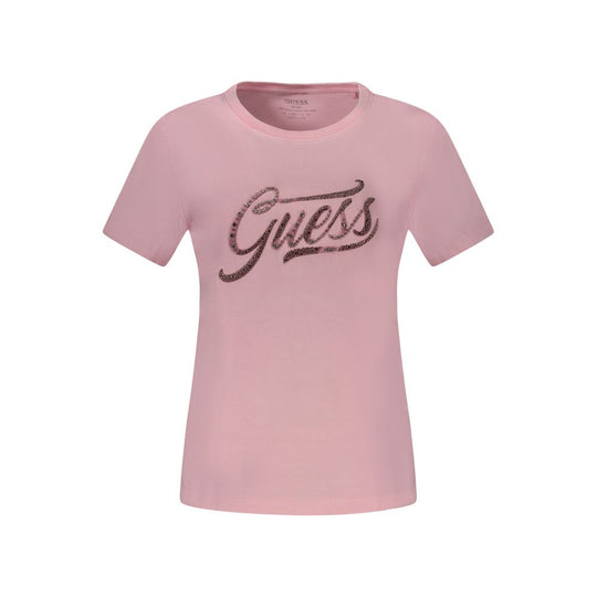 Guess Jeans Pink Cotton Women T-Shirt