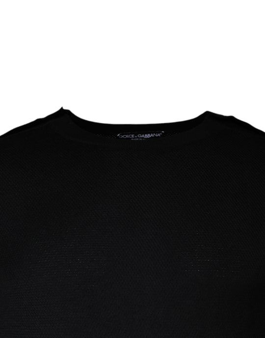 Dolce & Gabbana Black Long Sleeve Crew Neck Pullover Sweater