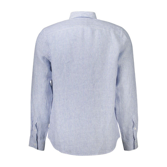 Guess Jeans Blue Linen Men Shirt