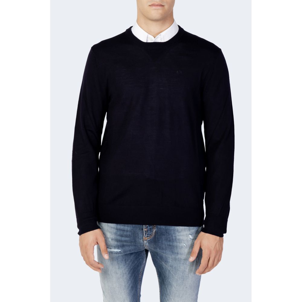 Armani Exchange Blue Wool T-Shirt