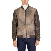 Gianni Lupo Brown Polyester Jackets & Coat