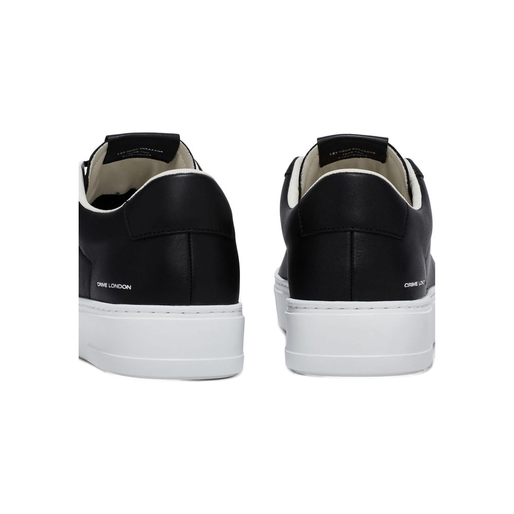 Crime London Black Leather Sneaker