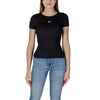 Tommy Hilfiger Jeans Black Cotton Rigenerato Tops & T-Shirt