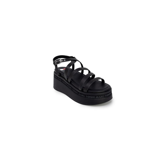 Tommy Hilfiger Jeans Black Leather Sandal