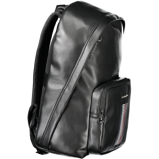 Tommy Hilfiger Black Polyethylene Men Backpack