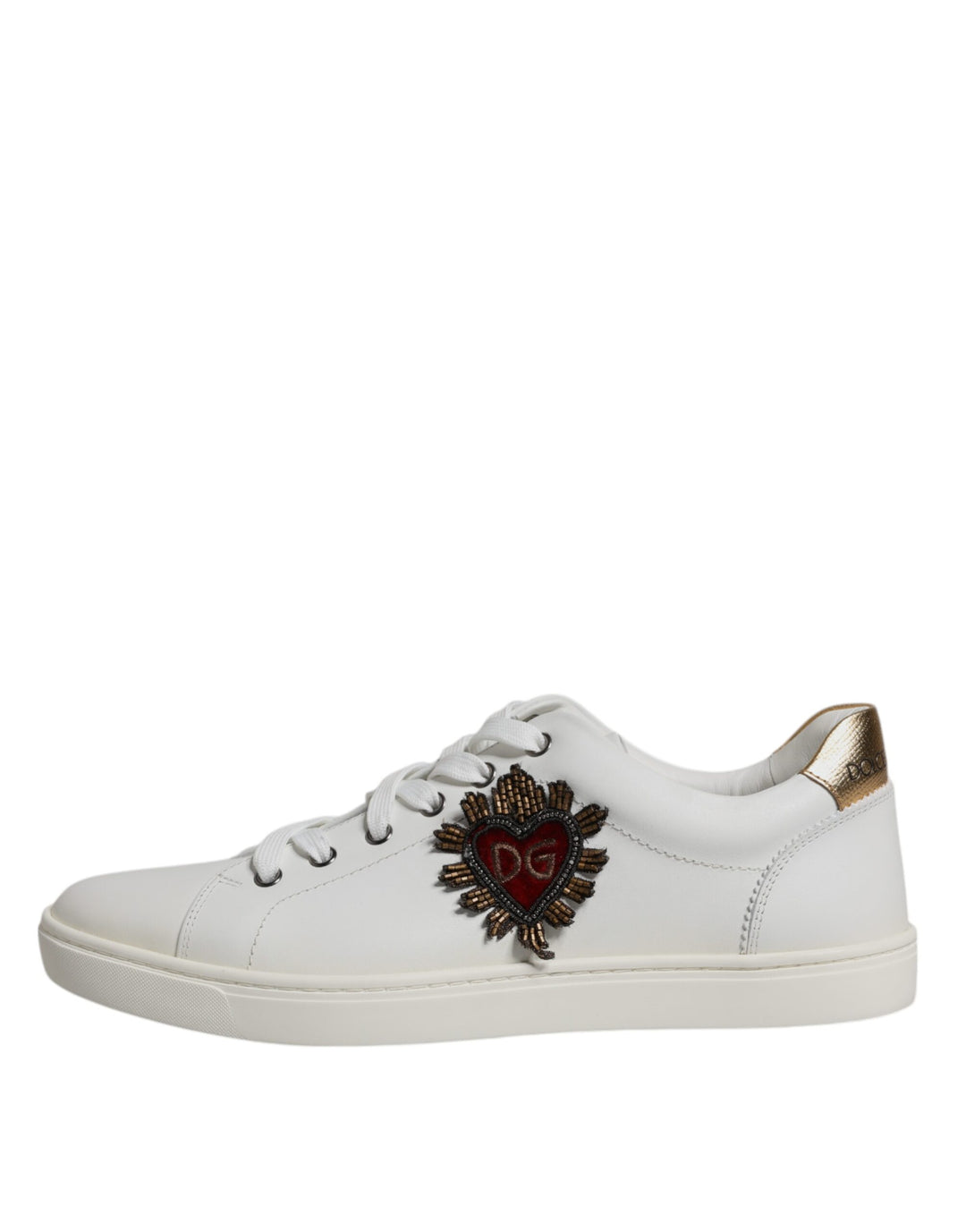 Dolce & Gabbana White London Heart Low Top Sneakers Shoes