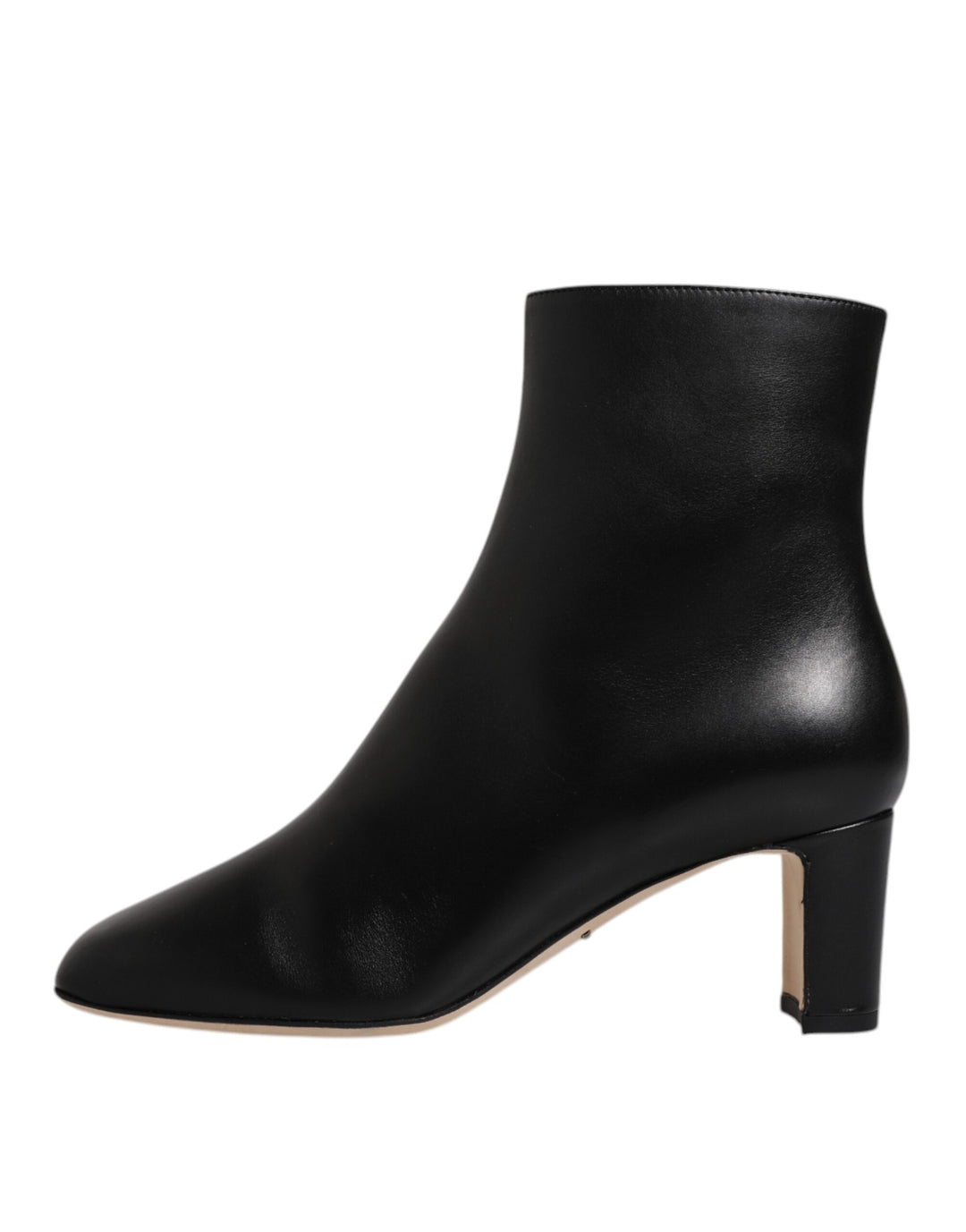 Dolce & Gabbana Black Jackie Leather Mid Calf Boots Shoes