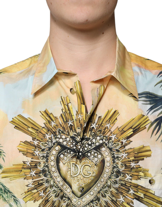 Dolce & Gabbana Multicolor Tropical Button Down Casual Shirt