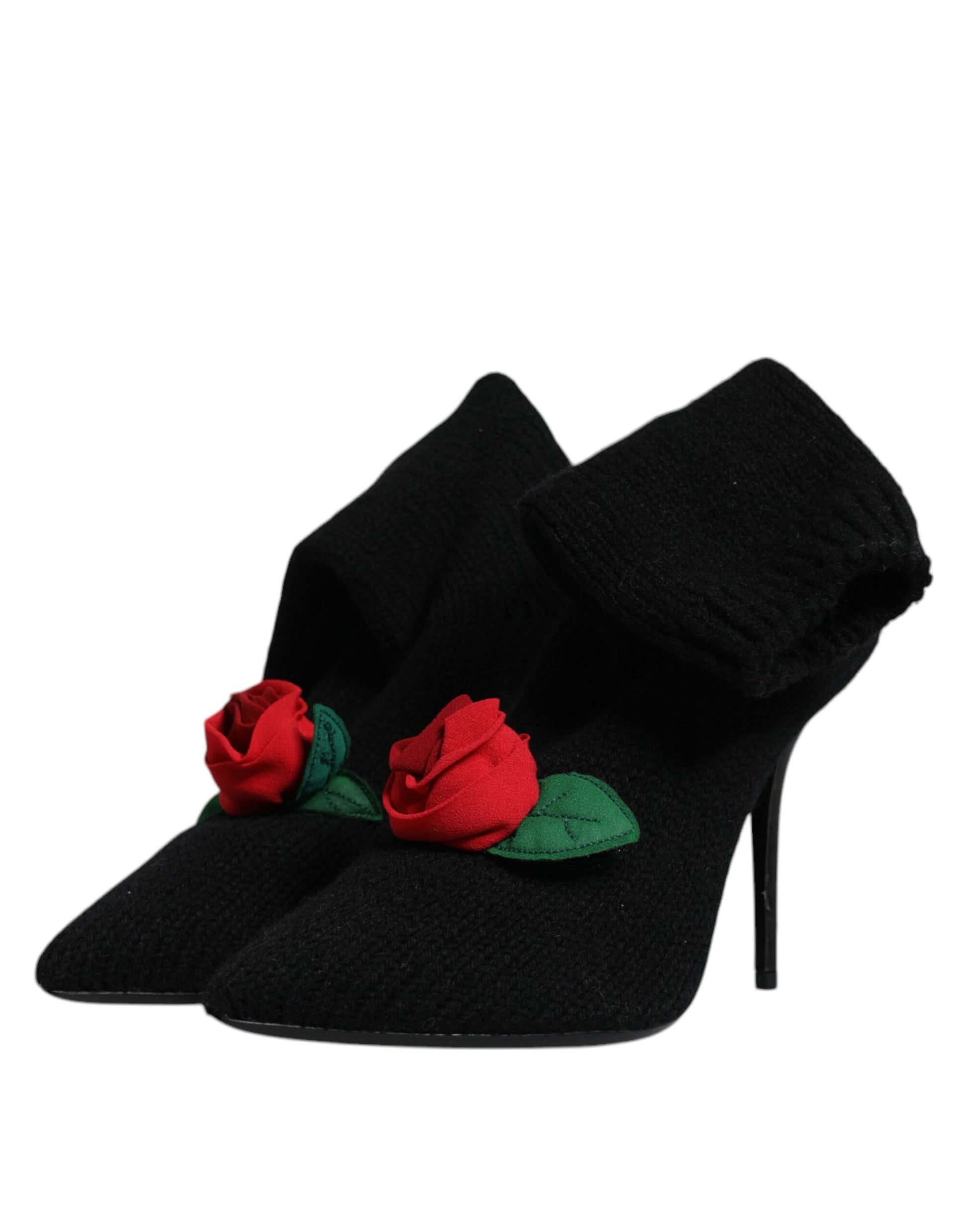 Dolce & Gabbana Black Stiletto Heels Mid Calf Boots Shoes - ACCEXO