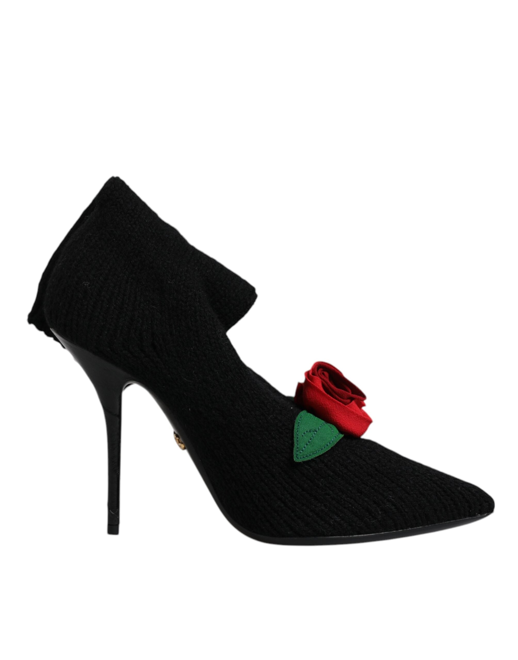 Dolce & Gabbana Black Stiletto Heels Mid Calf Boots Shoes - ACCEXO