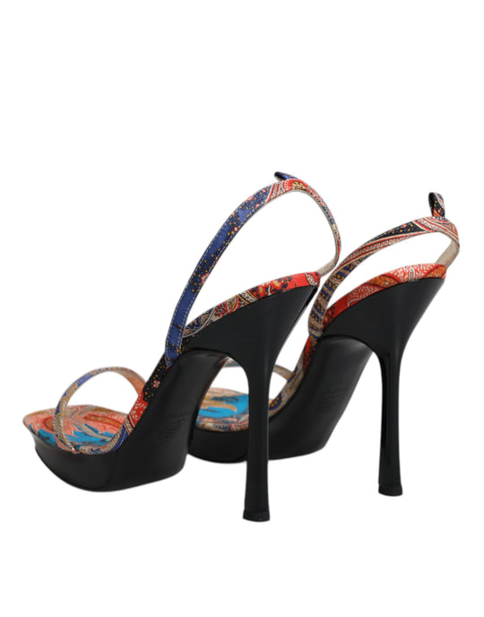 Dolce & Gabbana Multicolor Floral High Heels Sandals Shoes