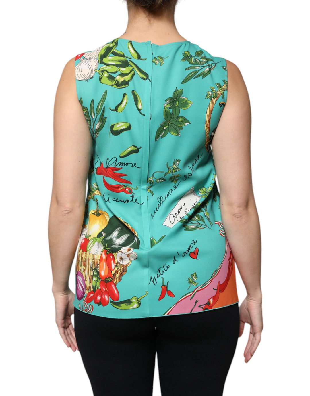 Dolce & Gabbana Multicolor Vegetables Sleeveless Tank Top