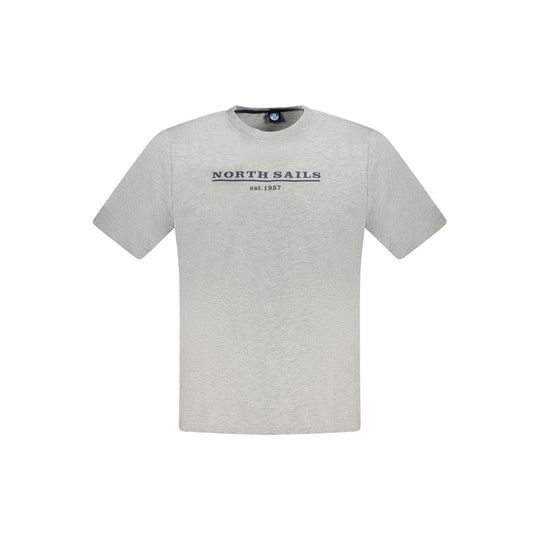 North Sails Gray Cotton Men T-Shirt