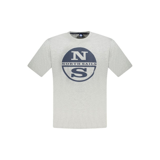 North Sails Gray Cotton Men T-Shirt