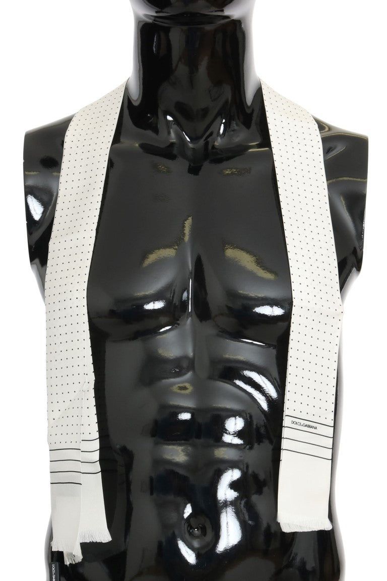 Dolce & Gabbana Elegant Silk Polka Dot Men's Scarf Wrap - ACCEXO