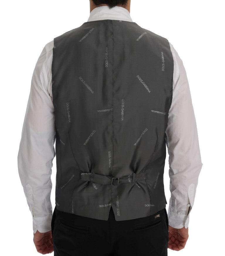 Dolce & Gabbana Sleek Gray Single-Breasted Waistcoat Vest - ACCEXO