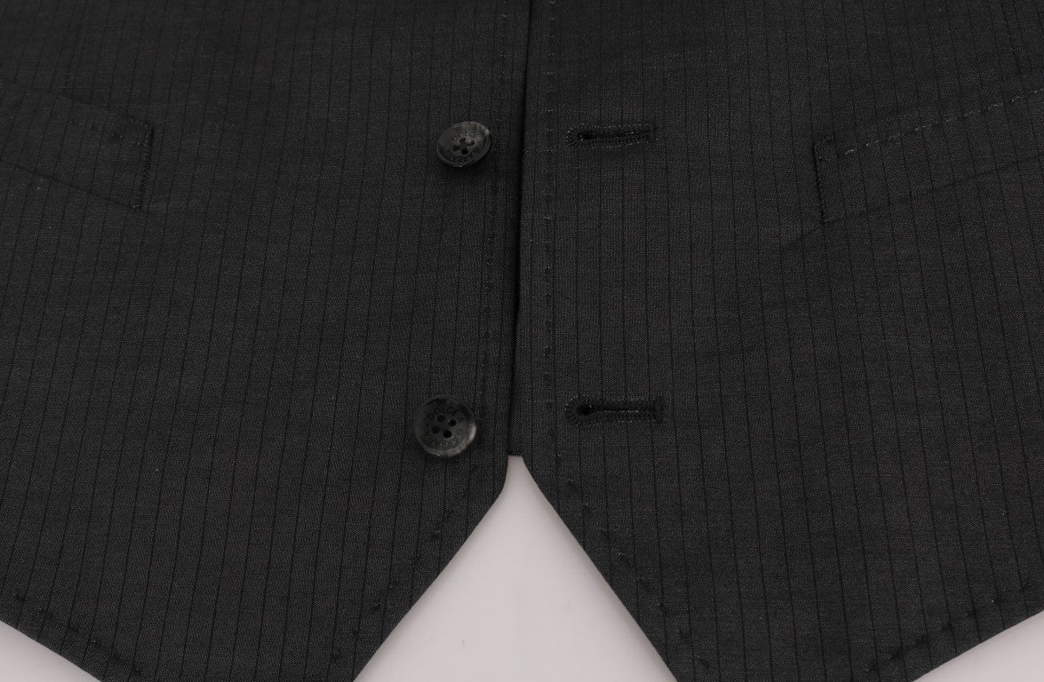Dolce & Gabbana Sleek Gray Single-Breasted Waistcoat Vest - ACCEXO