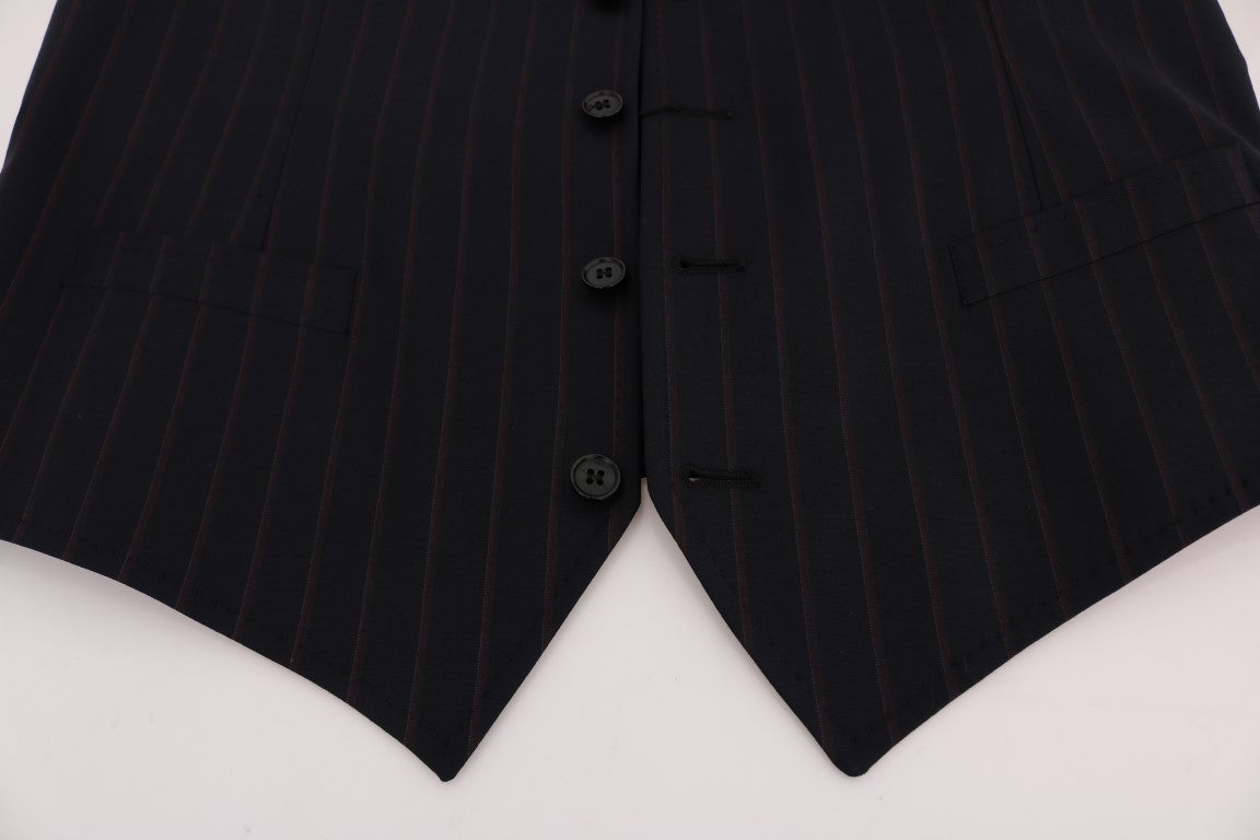 Dolce & Gabbana Elegant Striped Wool Blend Vest Waistcoat - ACCEXO