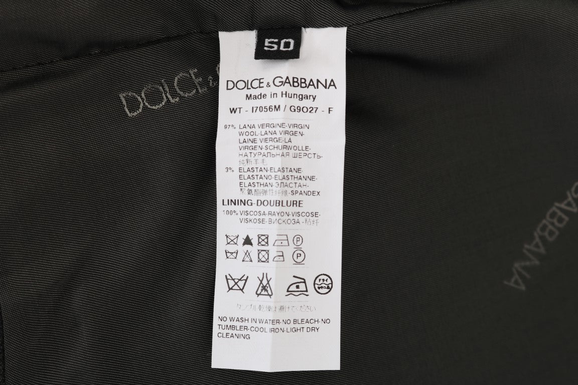 Dolce & Gabbana Elegant Gray Striped Single Breasted Vest - ACCEXO