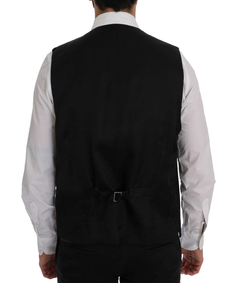 Dolce & Gabbana Elegant Striped Wool Blend Waistcoat Vest - ACCEXO