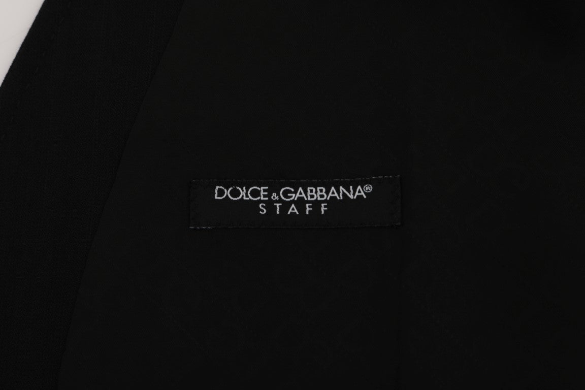 Dolce & Gabbana Elegant Striped Wool Blend Waistcoat Vest - ACCEXO