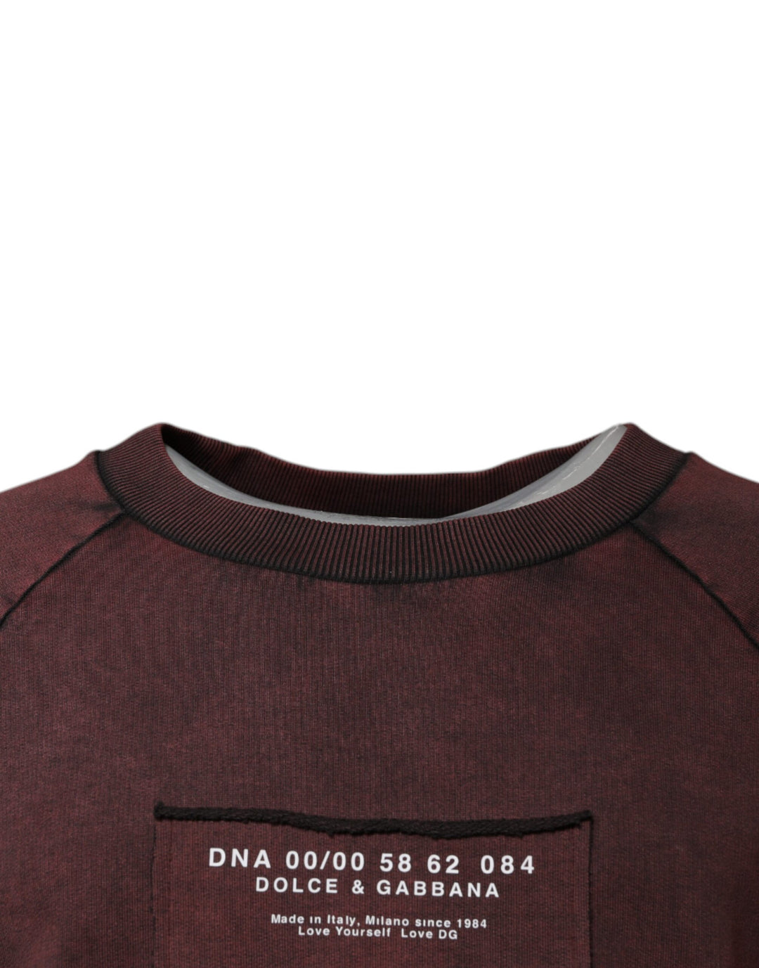 Dolce & Gabbana Brown Logo Cotton Crew Neck Pullover Sweater