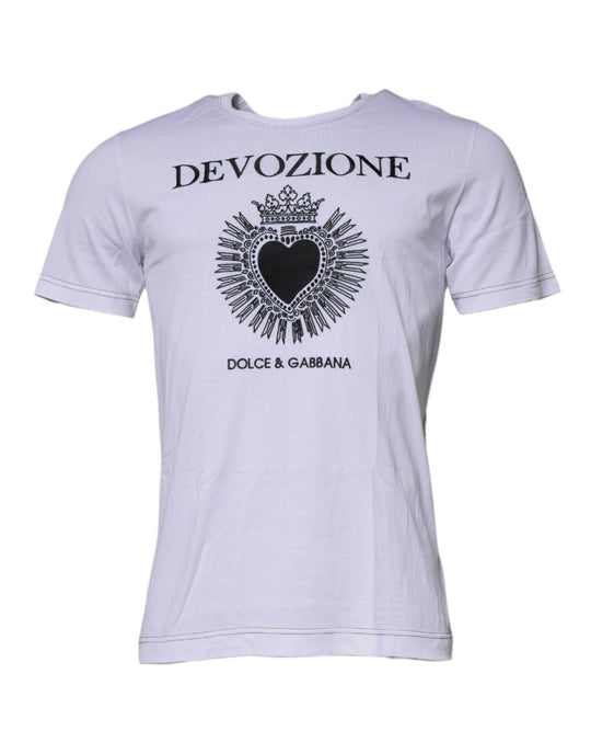 Dolce & Gabbana White Devozione Crew Neck Short Sleeve T-shirt