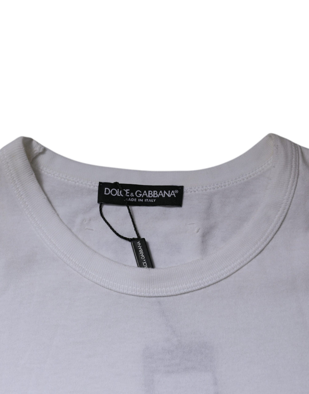 Dolce & Gabbana White Stripes Crew Neck Short Sleeves T-shirt