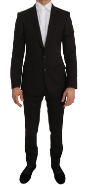 Dolce & Gabbana Elegant Brown Jacquard Martini Suit - ACCEXO
