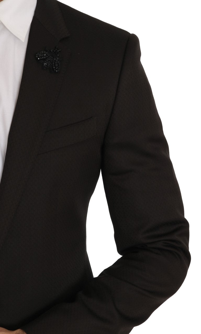 Dolce & Gabbana Elegant Brown Jacquard Martini Suit - ACCEXO
