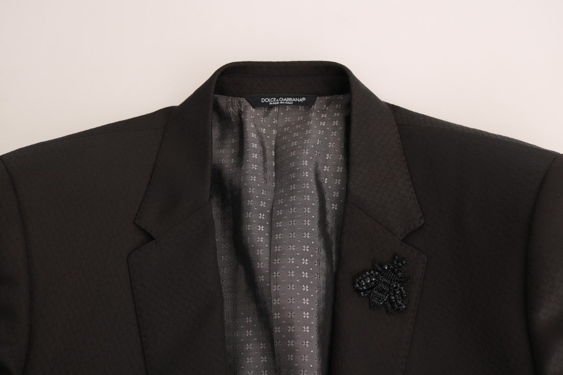 Dolce & Gabbana Elegant Brown Jacquard Martini Suit - ACCEXO