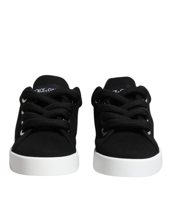 Dolce & Gabbana Black Portofino Low Top Sneakers Shoes